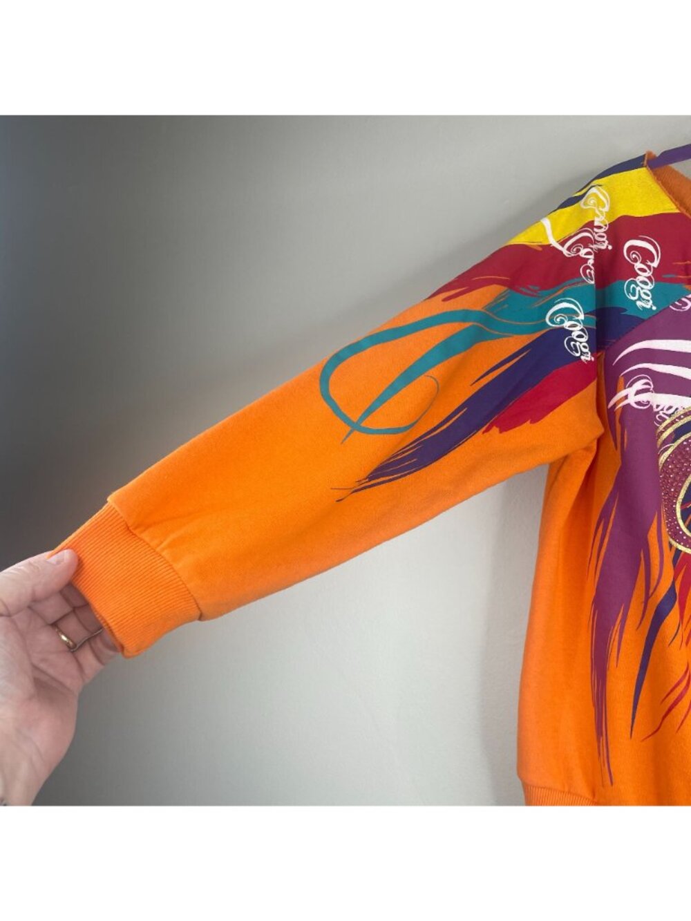 Coogi Knit Top Womens XLarge Urban Hip Hop Raw Edge Neck Tie Detail Big Logo - Picture 6 of 16